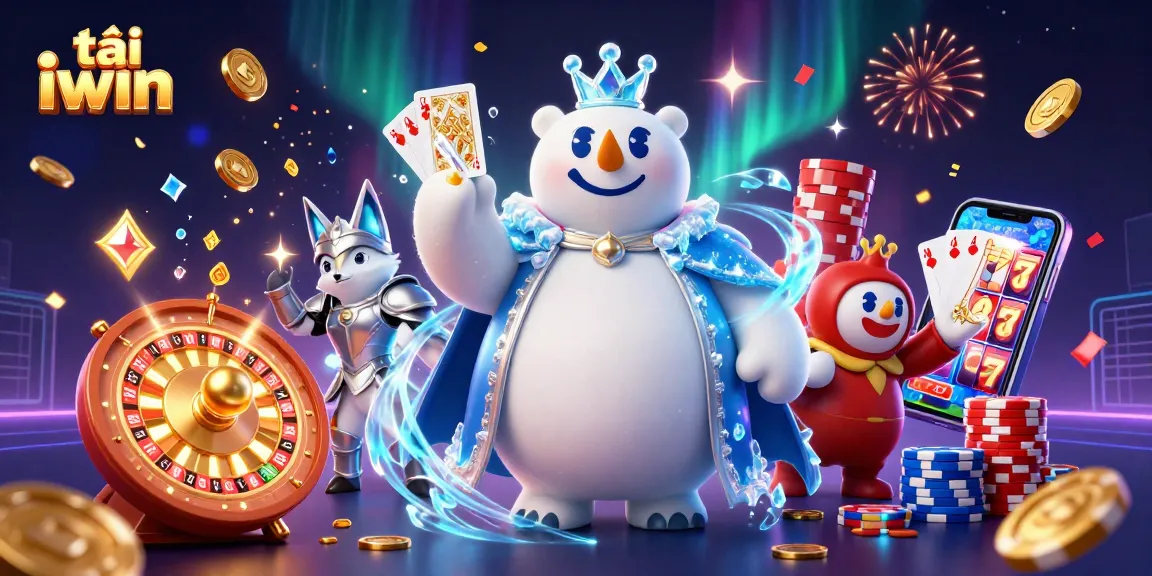 Experience the thrill with tải iwin and watch cascading treasures in this vibrant 3D casino illustration.