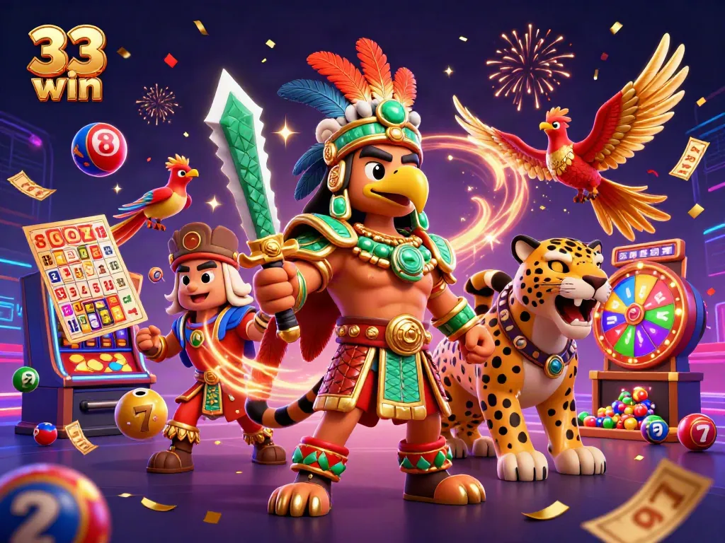 Experience thrilling moments at 33 win with dynamic slot reels and colorful lottery elements in action.