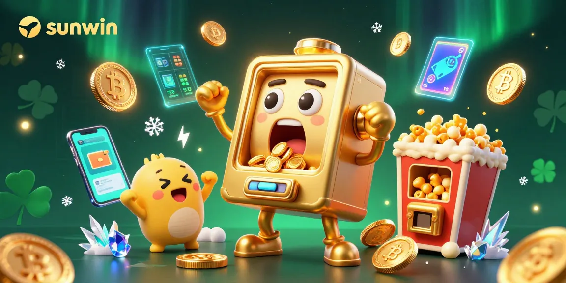 Experience sunwin's jackpot excitement with lively slot machines celebrating a big win!