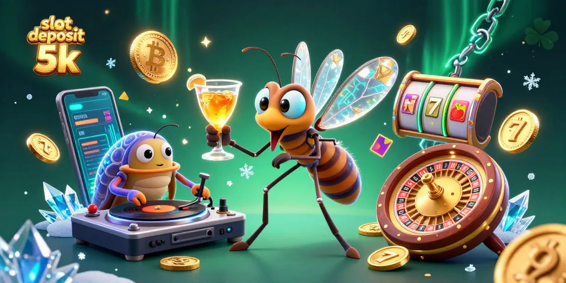 Engage with slot deposit 5k in this dynamic 3D casino scene with colorful elements.