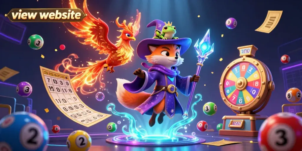 Engaging scene featuring a wizard fox and phoenix soaring in vibrant casino imagery to view website.