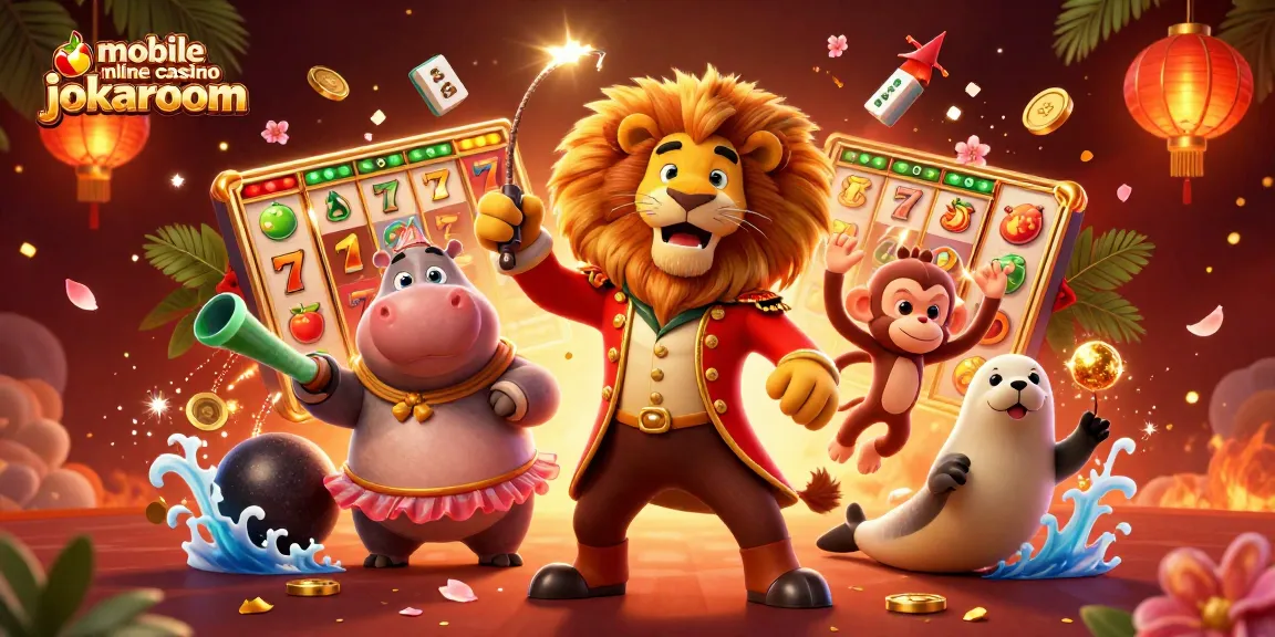 Experience the thrill at the mobile online casino jokaroom with exciting characters and vibrant casino elements.