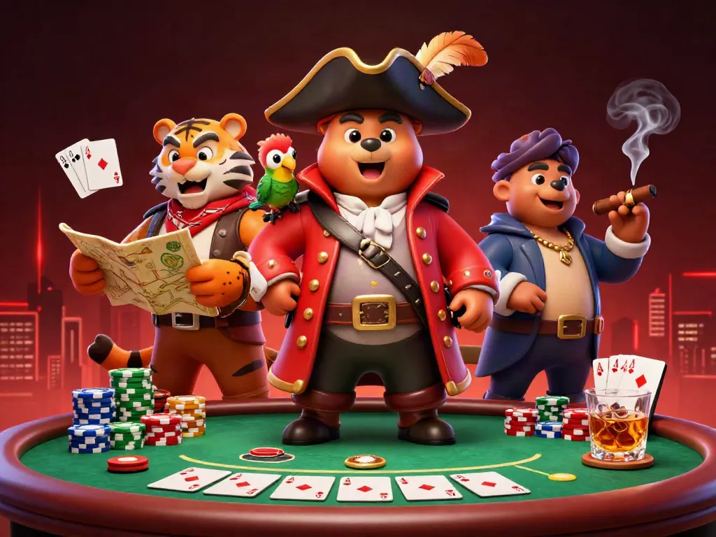 Explore rolletto casino's thrilling atmosphere with a vibrant pirate-themed gambling scene.