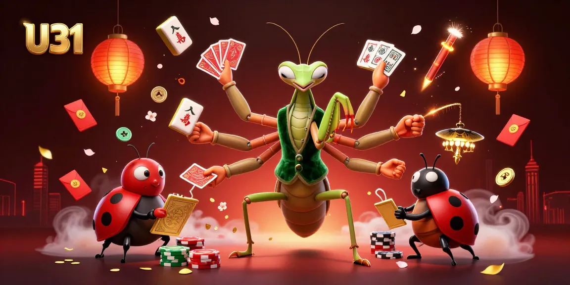 Experience exciting gaming at U31 with a vibrant casino scene featuring animated characters and rich gambling elements.