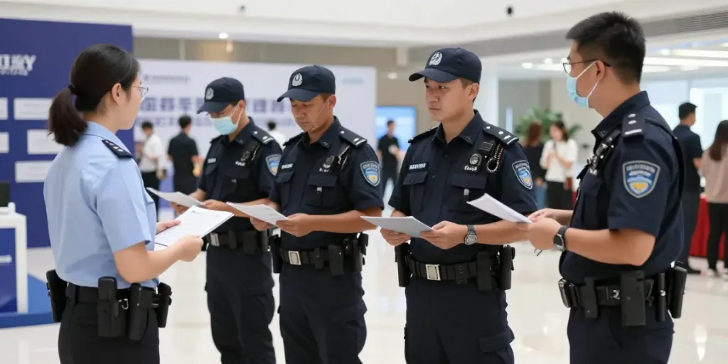 Security Solutions provided by a trusted local business during a corporate event, showcasing professional staff in action.