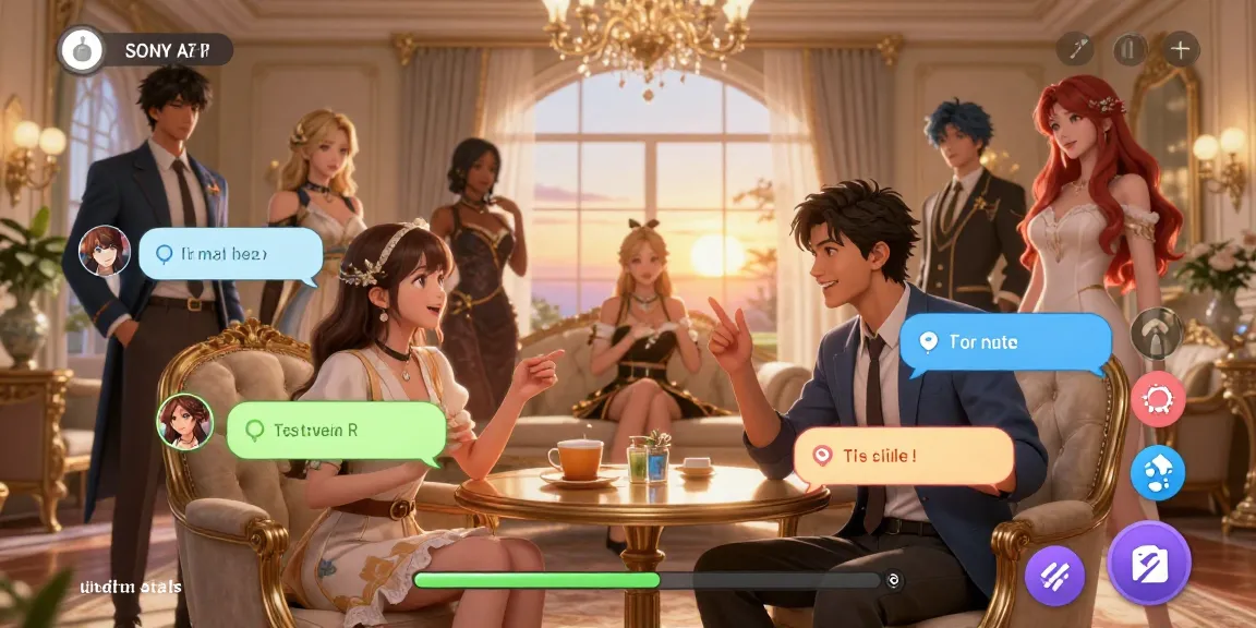Experience ecchi game online with interactive characters in a stunning visual novel scene.