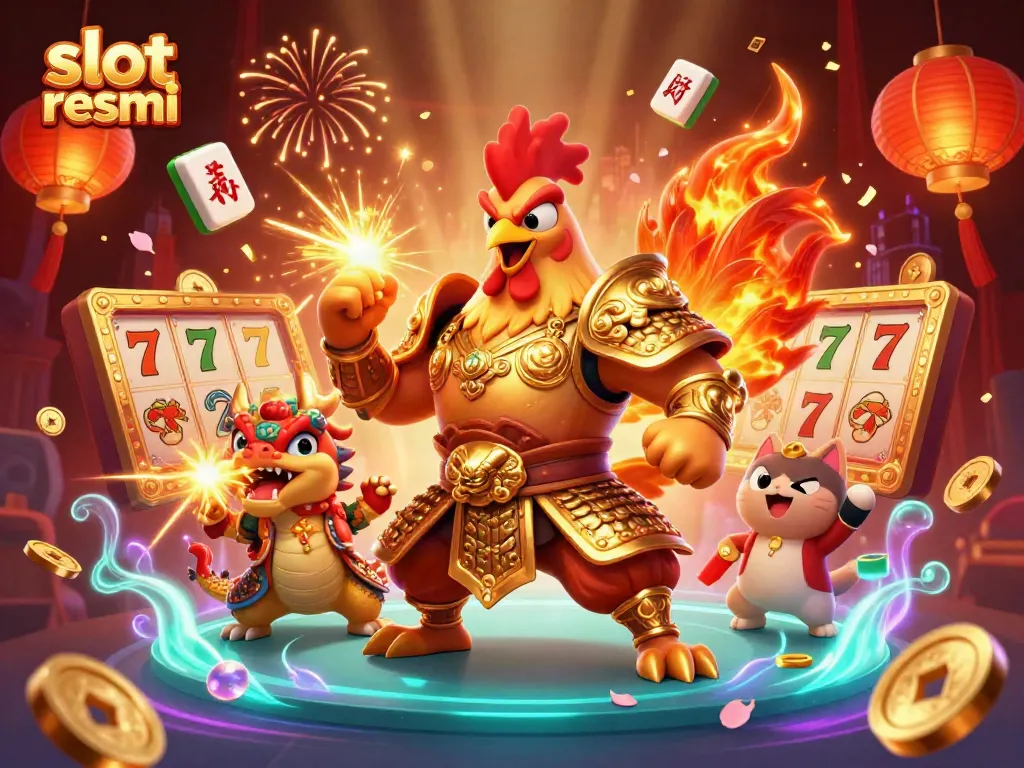 Experience exciting gameplay with slot resmi featured in this vibrant 3D casino illustration.