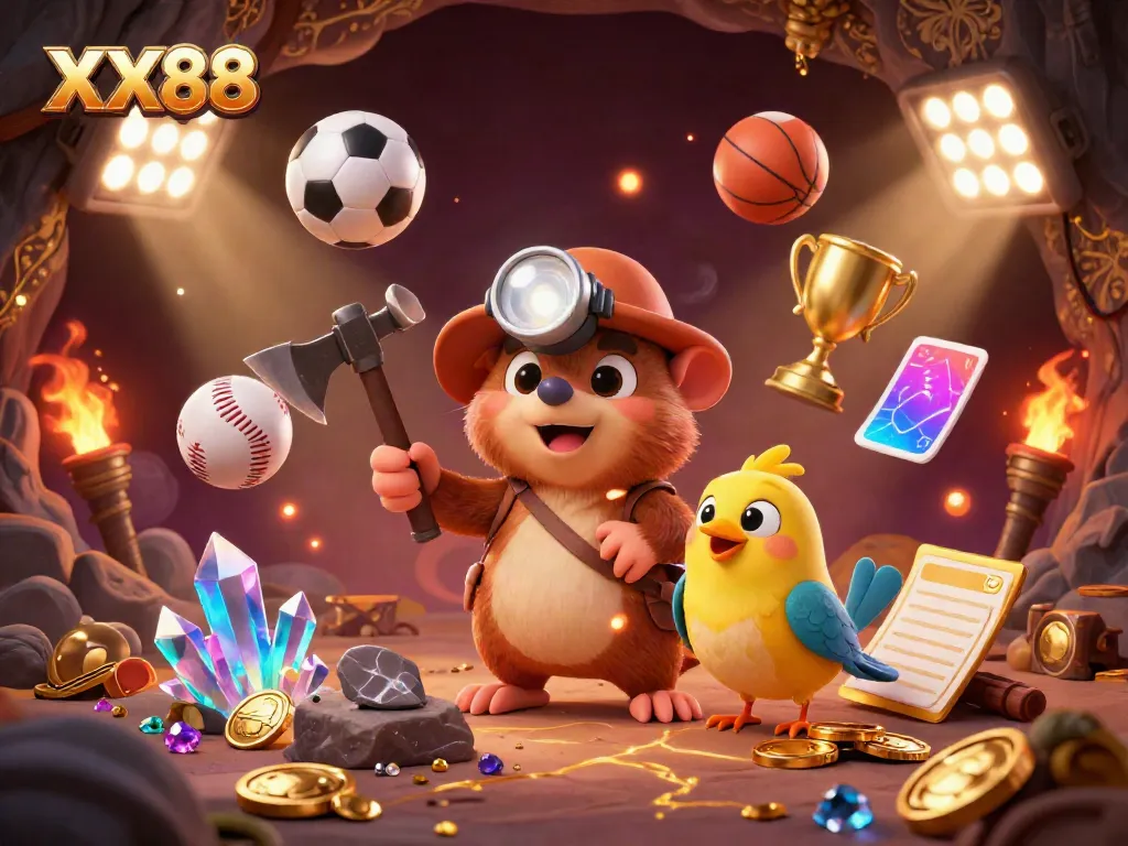 Engage in thrilling sports betting dynamics with a vibrant illustration of XX88 showcasing big wins.